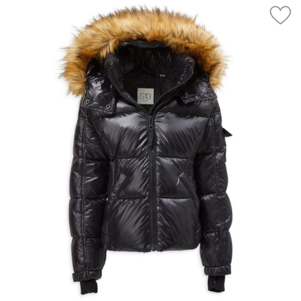 S13 Faux Fur Trim Hooded Puffer